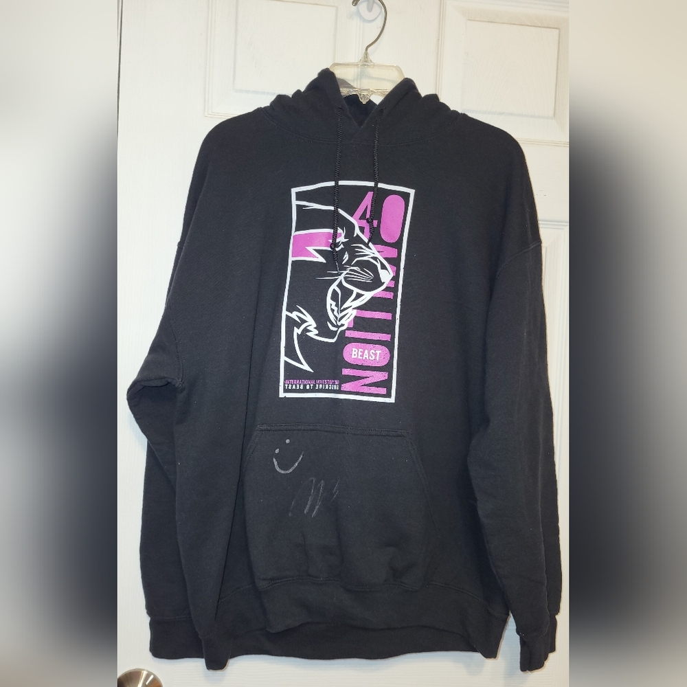 Mr Beast Signed 40 Million Subscribers Black Graphic Hoodie Size Large